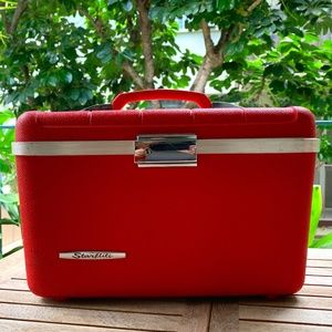 *RARE* Vintage Red Starflite Train Travel Case/Makeup Case/Organizer
